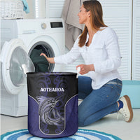 New Zealand Aotearoa Laundry Basket Blue Marlin Fishing Maori Pattern LT05 - Polynesian Pride
