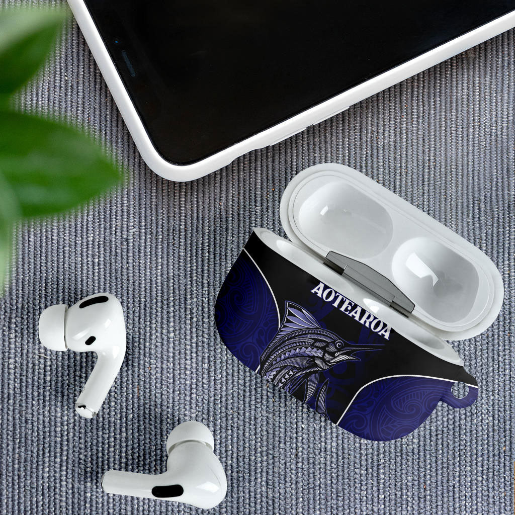New Zealand Aotearoa AirPods Case Blue Marlin Fishing Maori Pattern LT05 - Polynesian Pride
