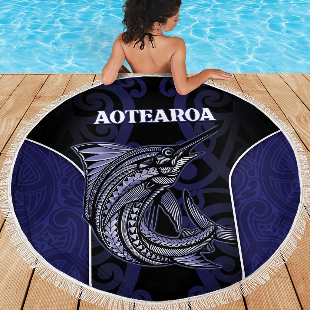 New Zealand Aotearoa Beach Blanket Blue Marlin Fishing Maori Pattern LT05 - Polynesian Pride