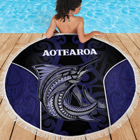 New Zealand Aotearoa Beach Blanket Blue Marlin Fishing Maori Pattern LT05 - Polynesian Pride