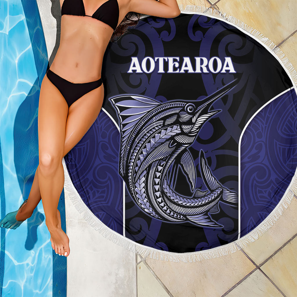 New Zealand Aotearoa Beach Blanket Blue Marlin Fishing Maori Pattern LT05 - Polynesian Pride