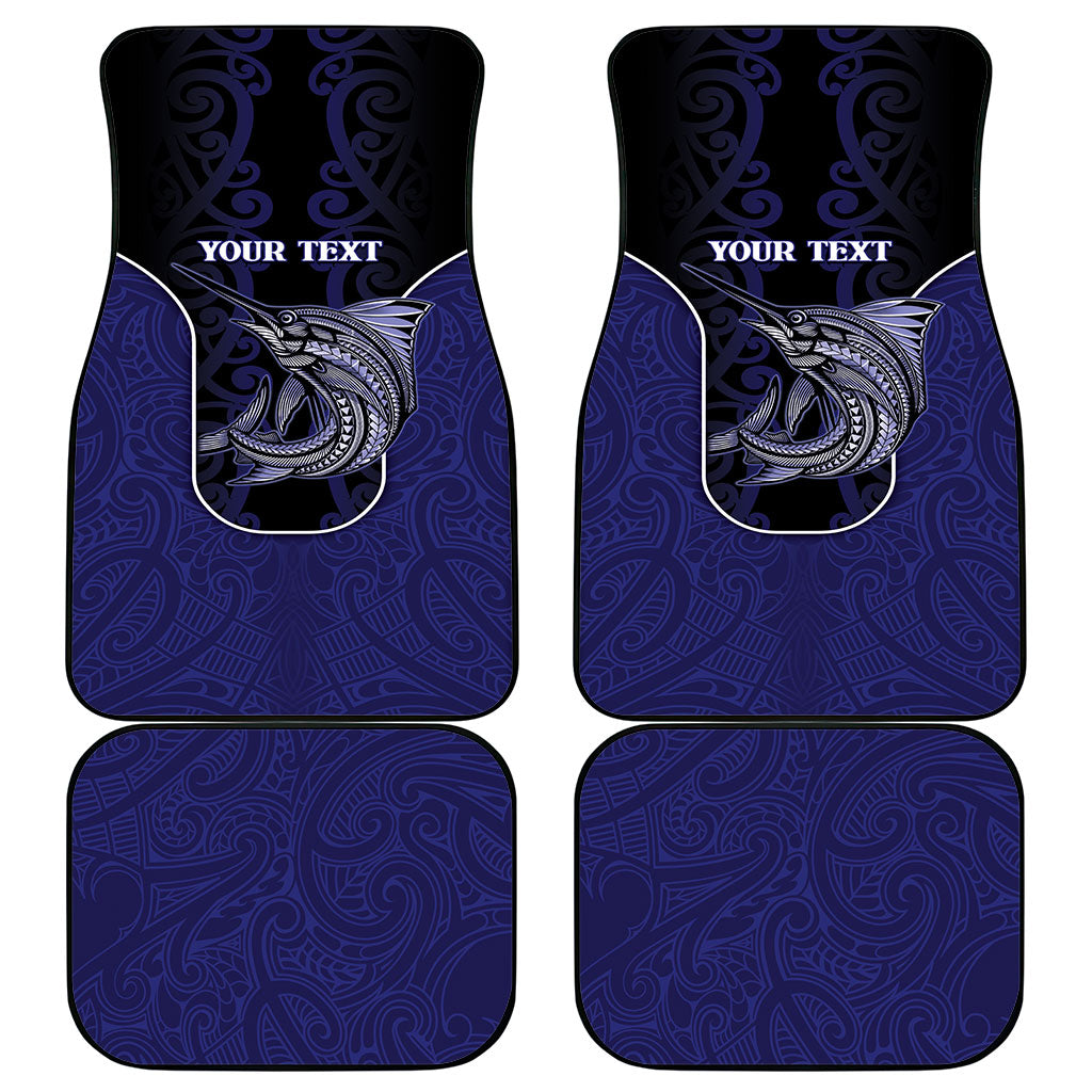 Personalised New Zealand Aotearoa Car Mats Blue Marlin Fishing Maori Pattern LT05 - Polynesian Pride