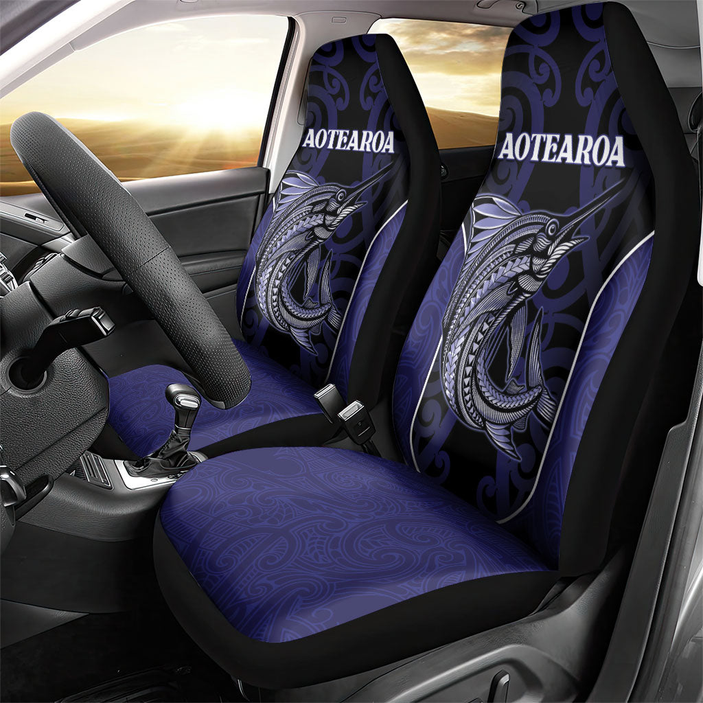 New Zealand Aotearoa Car Seat Cover Blue Marlin Fishing Maori Pattern LT05 - Polynesian Pride