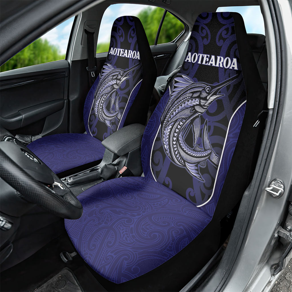 New Zealand Aotearoa Car Seat Cover Blue Marlin Fishing Maori Pattern LT05 - Polynesian Pride
