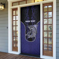 Personalised New Zealand Aotearoa Door Cover Blue Marlin Fishing Maori Pattern LT05 - Polynesian Pride
