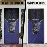 Personalised New Zealand Aotearoa Door Cover Blue Marlin Fishing Maori Pattern LT05 - Polynesian Pride