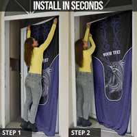 Personalised New Zealand Aotearoa Door Cover Blue Marlin Fishing Maori Pattern LT05 - Polynesian Pride