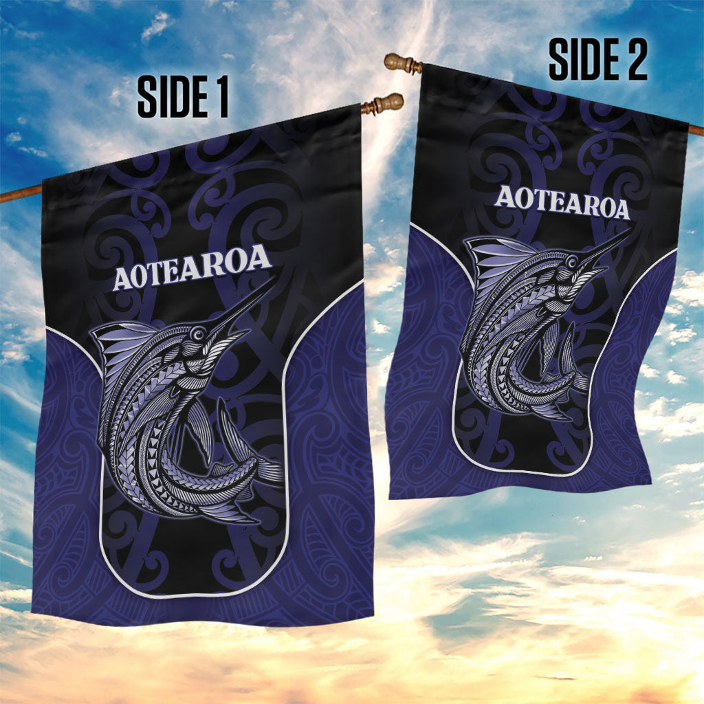 New Zealand Aotearoa Garden Flag Blue Marlin Fishing Maori Pattern LT05 - Polynesian Pride