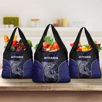 New Zealand Aotearoa Grocery Bag Blue Marlin Fishing Maori Pattern LT05 3-pack One Size Black - Polynesian Pride