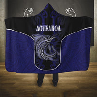 New Zealand Aotearoa Hooded Blanket Blue Marlin Fishing Maori Pattern LT05 - Polynesian Pride