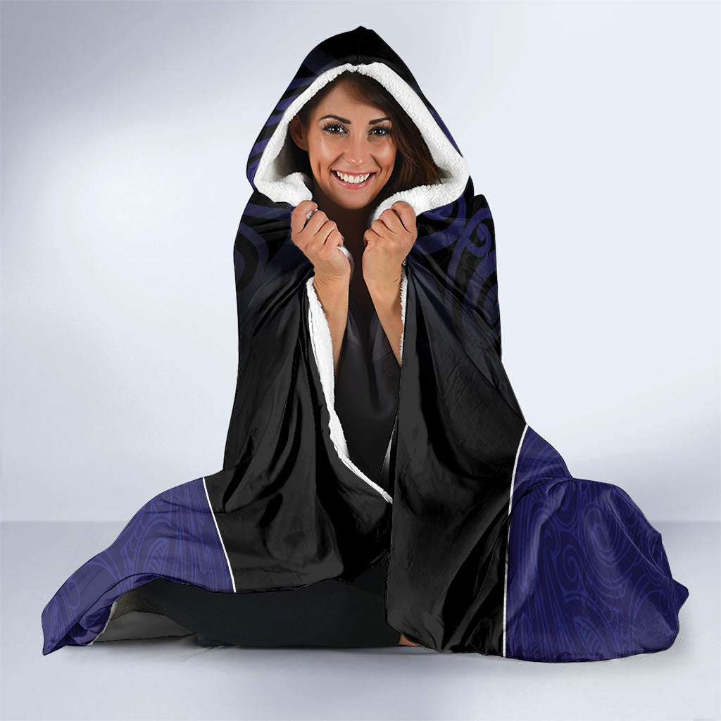 New Zealand Aotearoa Hooded Blanket Blue Marlin Fishing Maori Pattern LT05 - Polynesian Pride