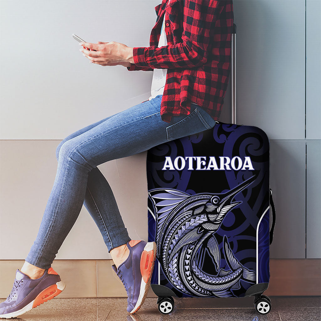 New Zealand Aotearoa Luggage Cover Blue Marlin Fishing Maori Pattern LT05 - Polynesian Pride