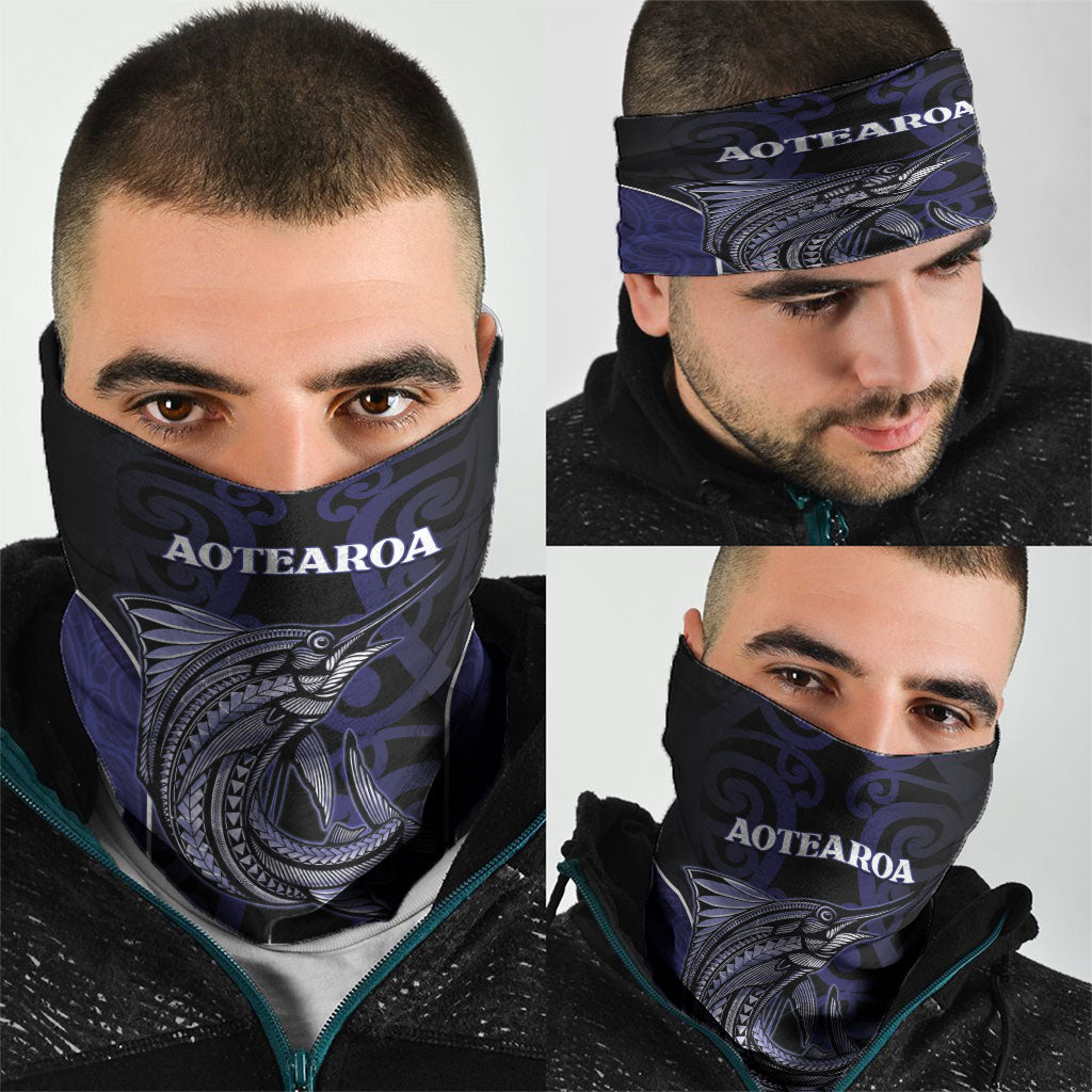New Zealand Aotearoa Neck Gaiter Blue Marlin Fishing Maori Pattern LT05 - Polynesian Pride
