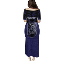 Personalised New Zealand Aotearoa Puletasi Blue Marlin Fishing Maori Pattern LT05 - Polynesian Pride