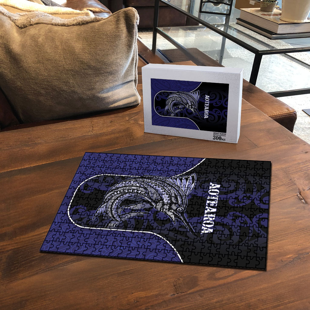 New Zealand Aotearoa Puzzle Blue Marlin Fishing Maori Pattern LT05 - Polynesian Pride