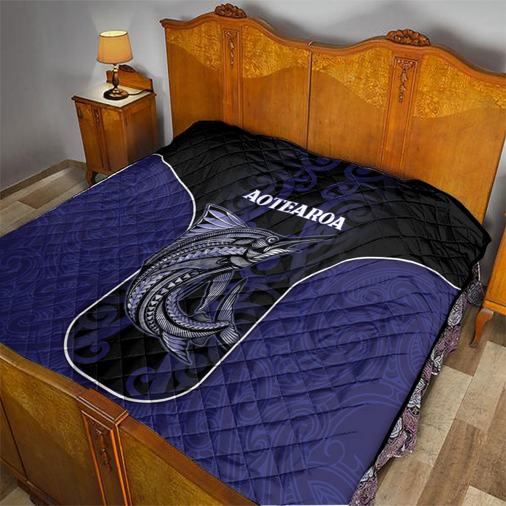 New Zealand Aotearoa Quilt Blue Marlin Fishing Maori Pattern LT05 - Polynesian Pride