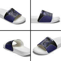 New Zealand Aotearoa Slide Sandals Blue Marlin Fishing Maori Pattern LT05 - Polynesian Pride