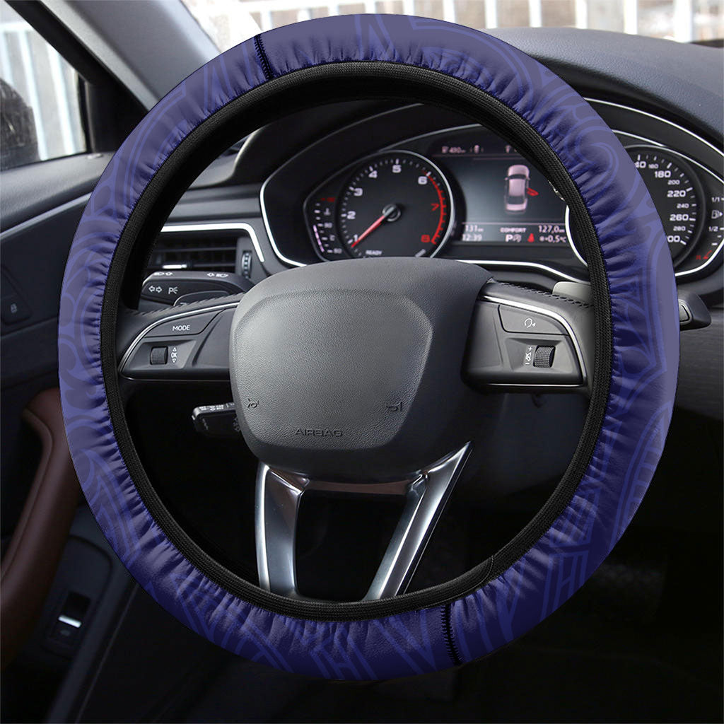New Zealand Aotearoa Steering Wheel Cover Blue Marlin Fishing Maori Pattern LT05 - Polynesian Pride