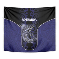 New Zealand Aotearoa Tapestry Blue Marlin Fishing Maori Pattern LT05 - Polynesian Pride