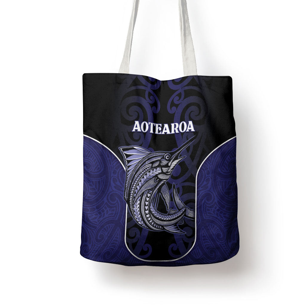 New Zealand Aotearoa Tote Bag Blue Marlin Fishing Maori Pattern LT05 - Polynesian Pride