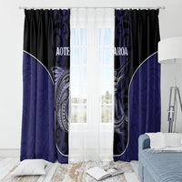 New Zealand Aotearoa Window Curtain Blue Marlin Fishing Maori Pattern LT05 - Polynesian Pride