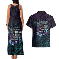 Polynesia Suicide Prevention Awareness Couples Matching Tank Maxi Dress and Hawaiian Shirt Keep Going The World Needs You LT05 - Polynesian Pride