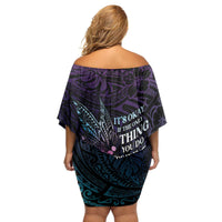 Polynesia Suicide Prevention Awareness Family Matching Off Shoulder Short Dress and Hawaiian Shirt Keep Going The World Needs You LT05 - Polynesian Pride