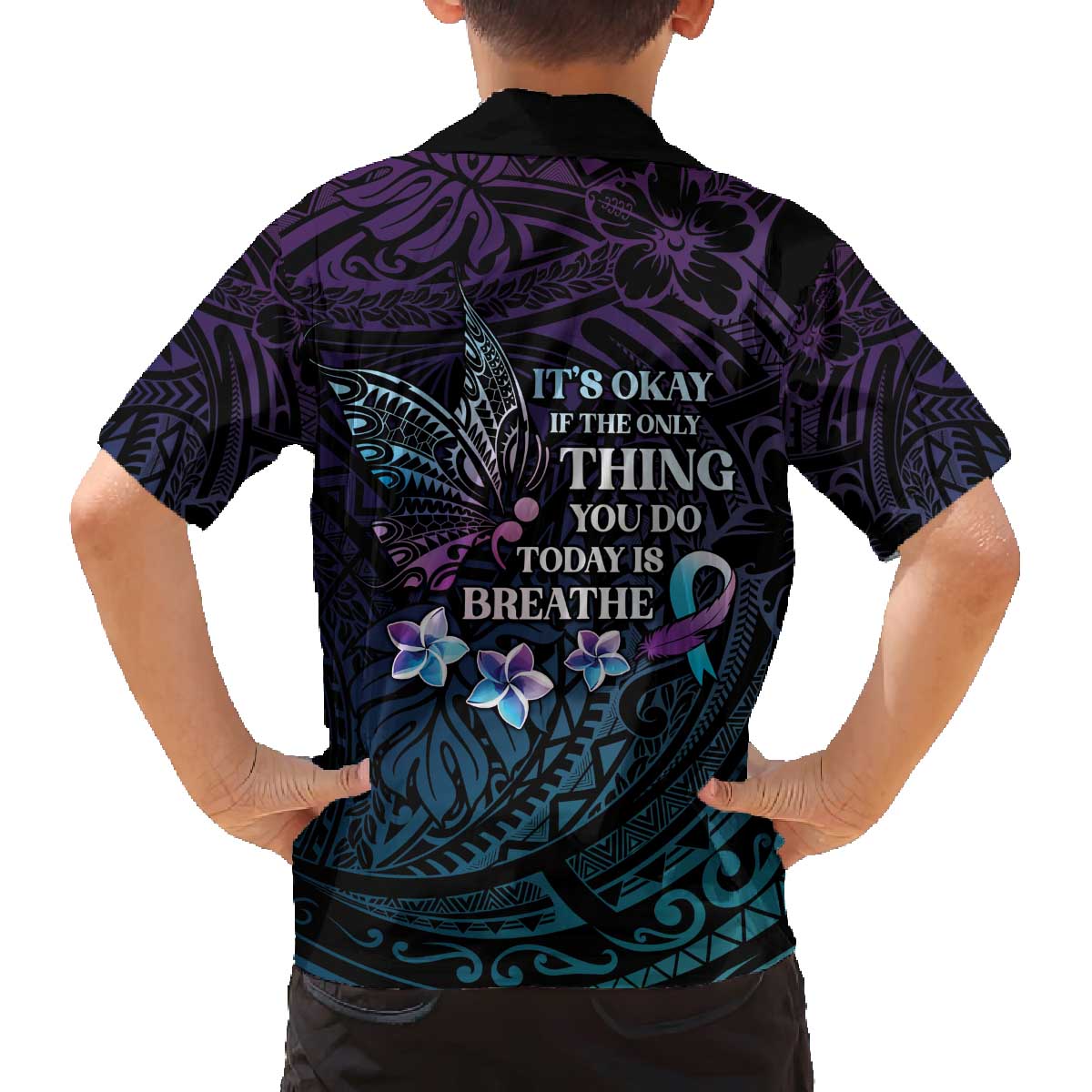 Polynesia Suicide Prevention Awareness Family Matching Puletasi and Hawaiian Shirt Keep Going The World Needs You LT05 - Polynesian Pride