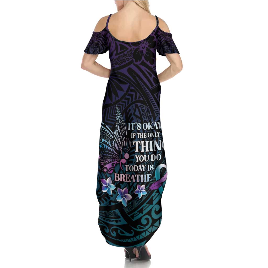 Polynesia Suicide Prevention Awareness Family Matching Summer Maxi Dress and Hawaiian Shirt Keep Going The World Needs You LT05 - Polynesian Pride