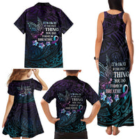 Polynesia Suicide Prevention Awareness Family Matching Tank Maxi Dress and Hawaiian Shirt Keep Going The World Needs You LT05 - Polynesian Pride