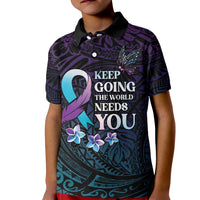 Polynesia Suicide Prevention Awareness Kid Polo Shirt Keep Going The World Needs You
