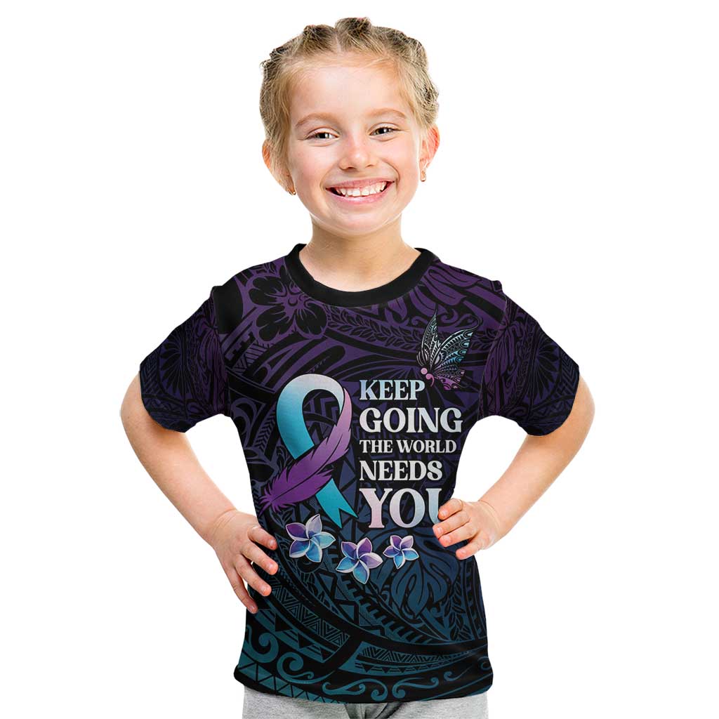 Polynesia Suicide Prevention Awareness Kid T Shirt Keep Going The World Needs You
