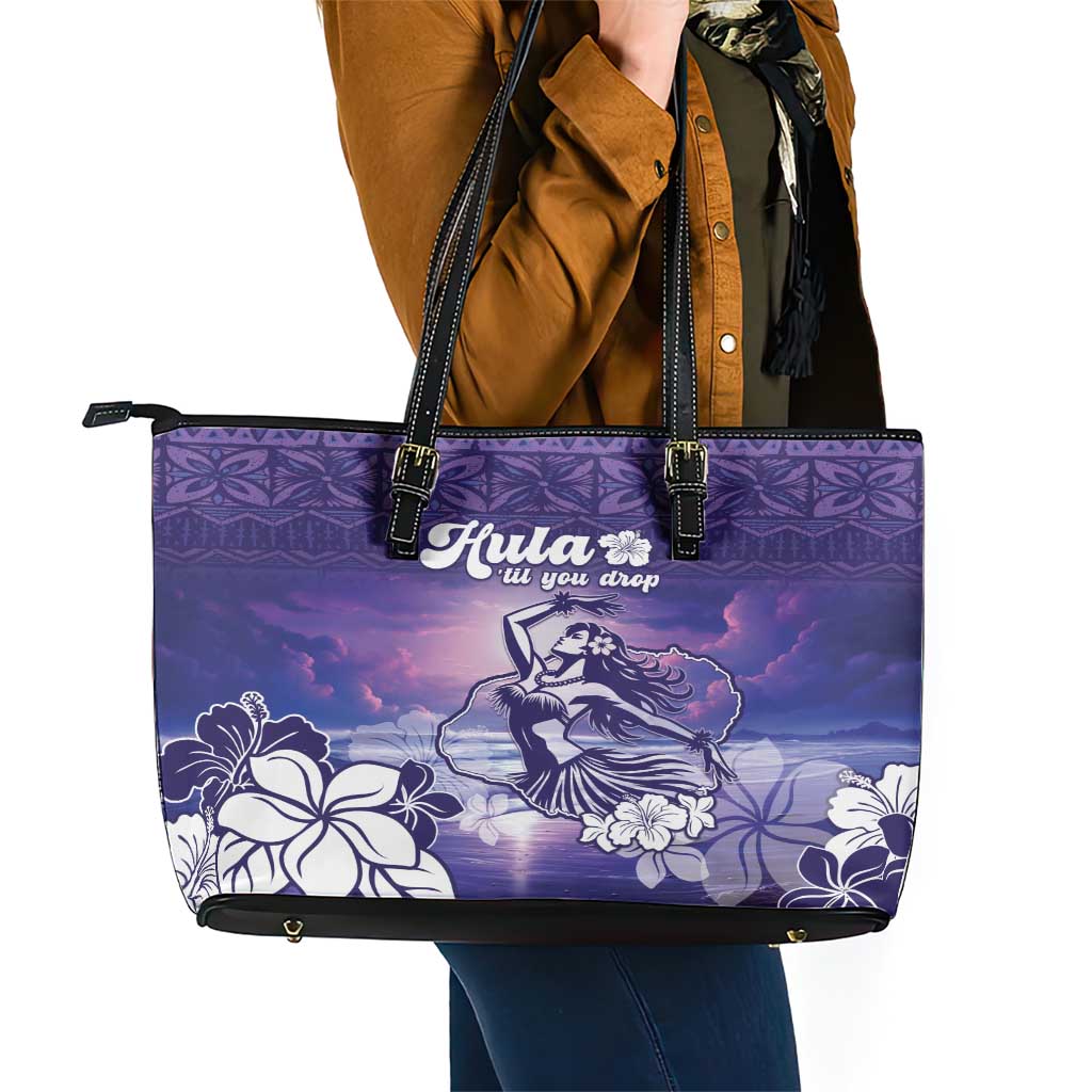 Aloha Hawaii Kauai Island Leather Tote Bag Hula Till You Drop LT05 - Polynesian Pride