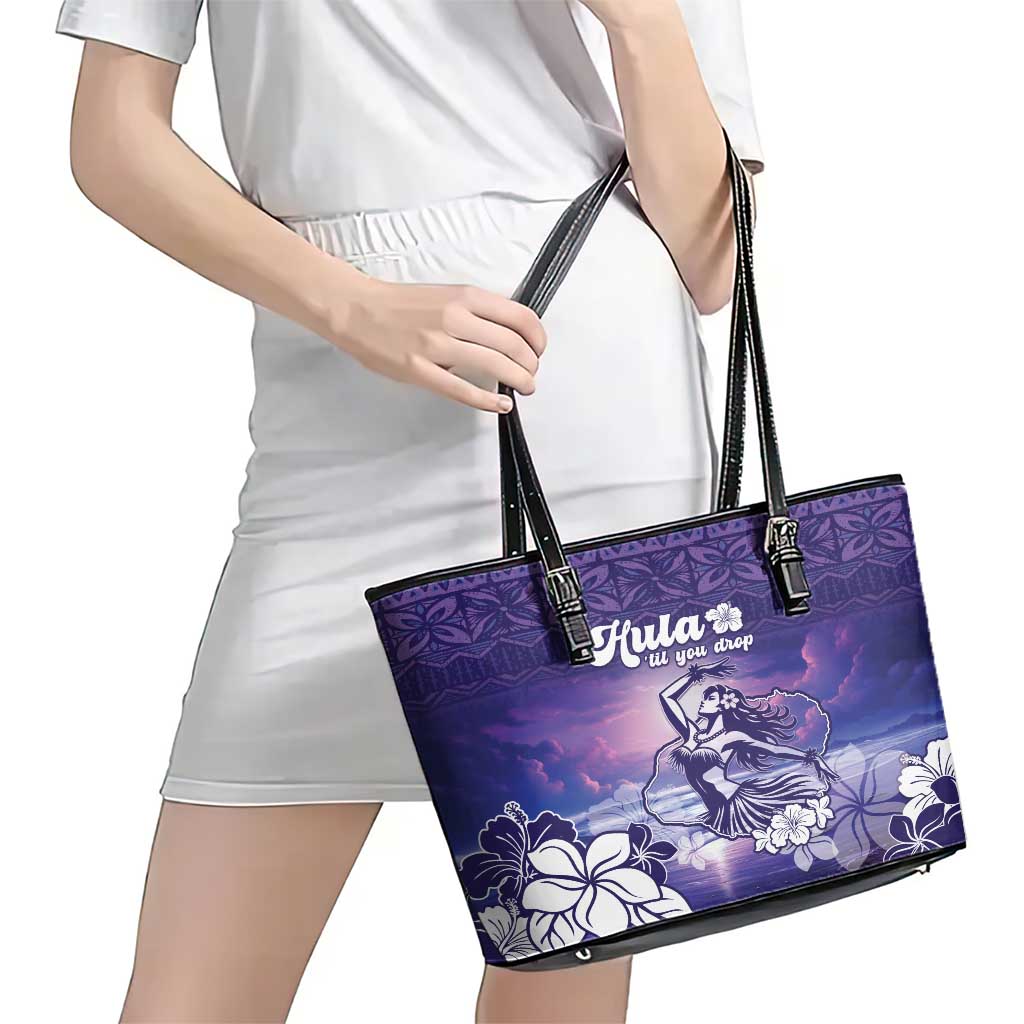 Aloha Hawaii Kauai Island Leather Tote Bag Hula Till You Drop LT05 - Polynesian Pride