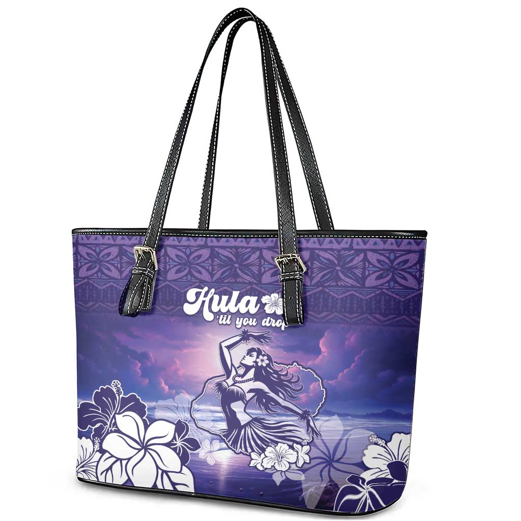 Aloha Hawaii Kauai Island Leather Tote Bag Hula Till You Drop LT05 - Polynesian Pride