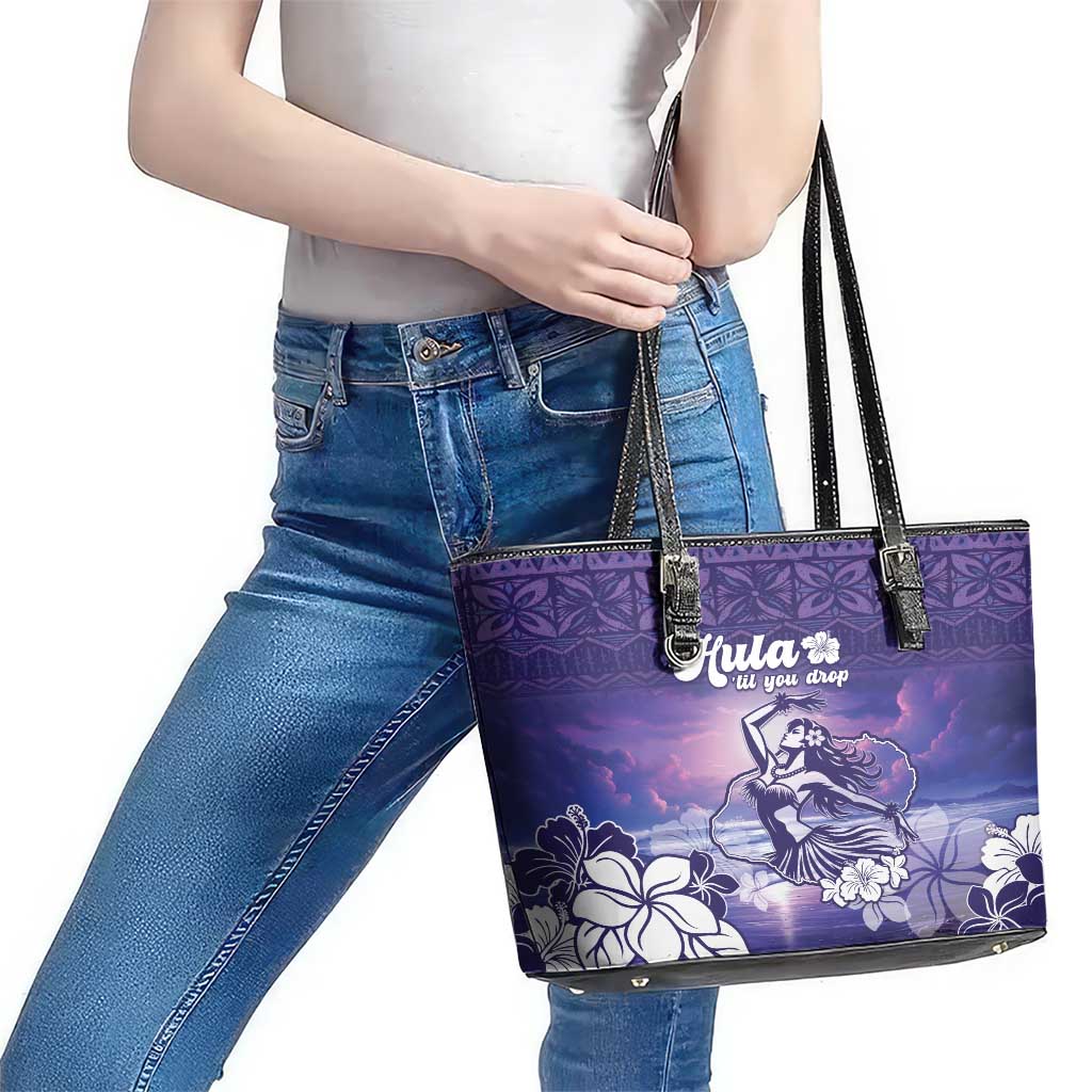 Aloha Hawaii Kauai Island Leather Tote Bag Hula Till You Drop LT05 - Polynesian Pride