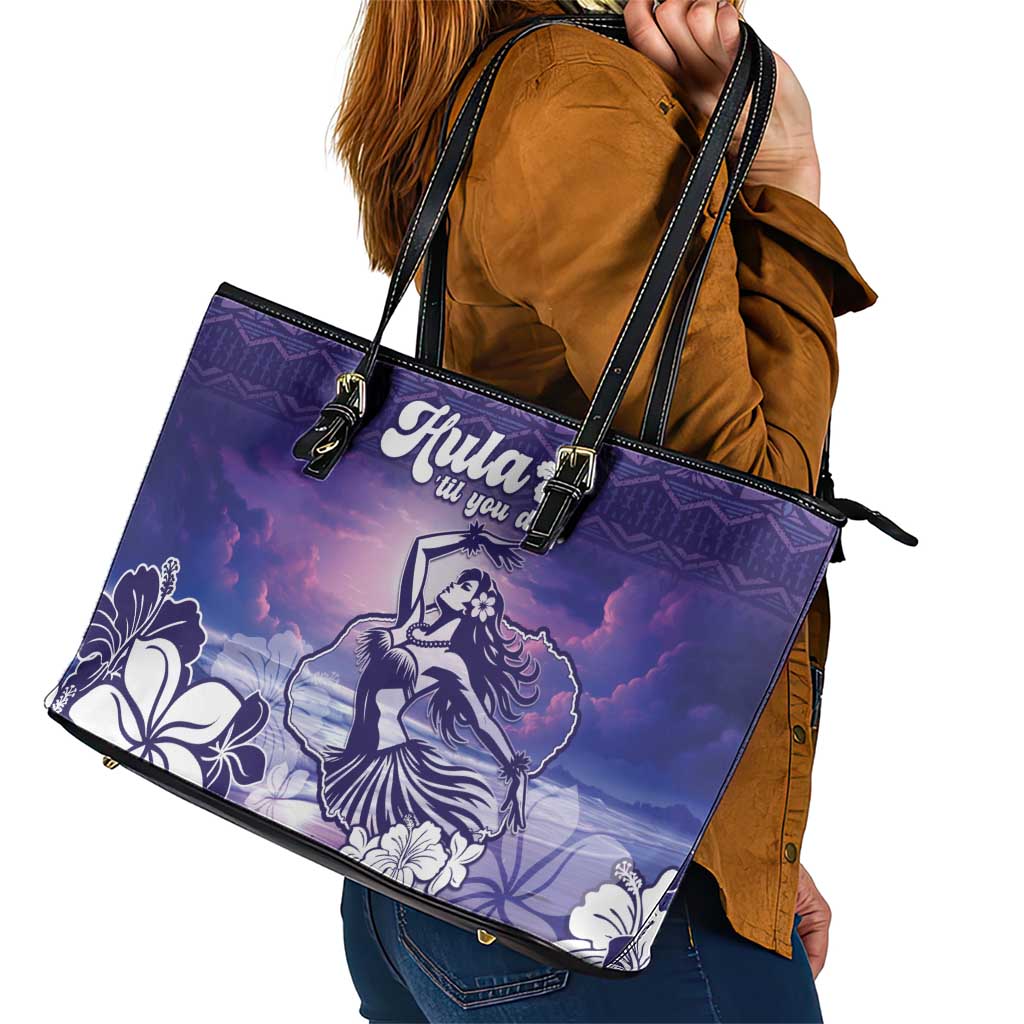 Aloha Hawaii Kauai Island Leather Tote Bag Hula Till You Drop LT05 - Polynesian Pride
