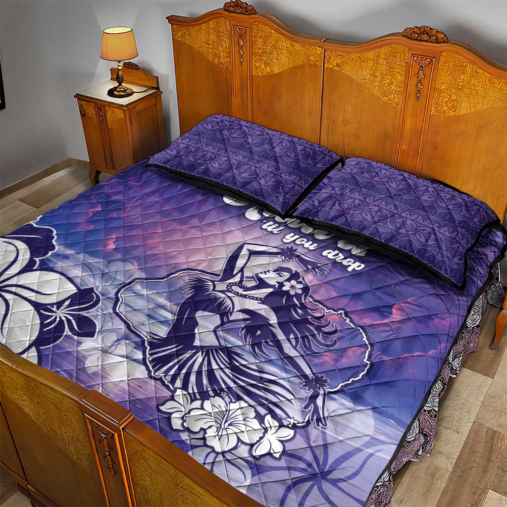 Aloha Hawaii Kauai Island Quilt Bed Set Hula Till You Drop