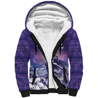 Aloha Hawaii Kauai Island Sherpa Hoodie Hula Till You Drop LT05 Unisex Purple - Polynesian Pride
