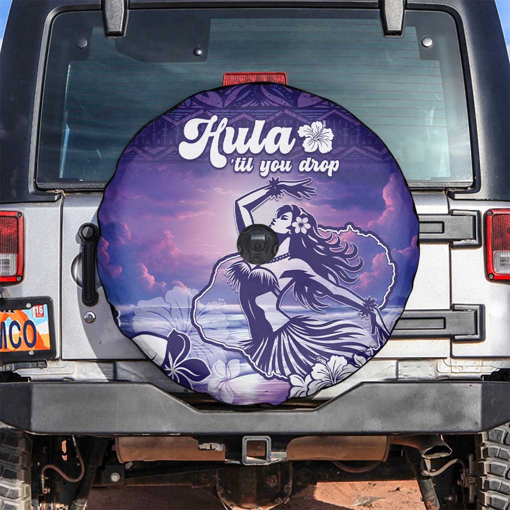 Aloha Hawaii Kauai Island Spare Tire Cover Hula Till You Drop LT05 Purple - Polynesian Pride