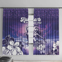 Aloha Hawaii Kauai Island Window Curtain Hula Till You Drop LT05 With Hooks Purple - Polynesian Pride