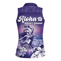 Aloha Hawaii Kauai Island Women Sleeveless Polo Shirt Hula Till You Drop
