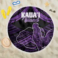 Hawaii Kauai Island Beach Blanket Rooster Tribal Tattoo Simple Style LT05 One Size 150cm Purple - Polynesian Pride