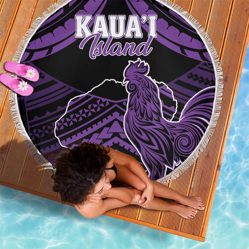 Hawaii Kauai Island Beach Blanket Rooster Tribal Tattoo Simple Style LT05 - Polynesian Pride