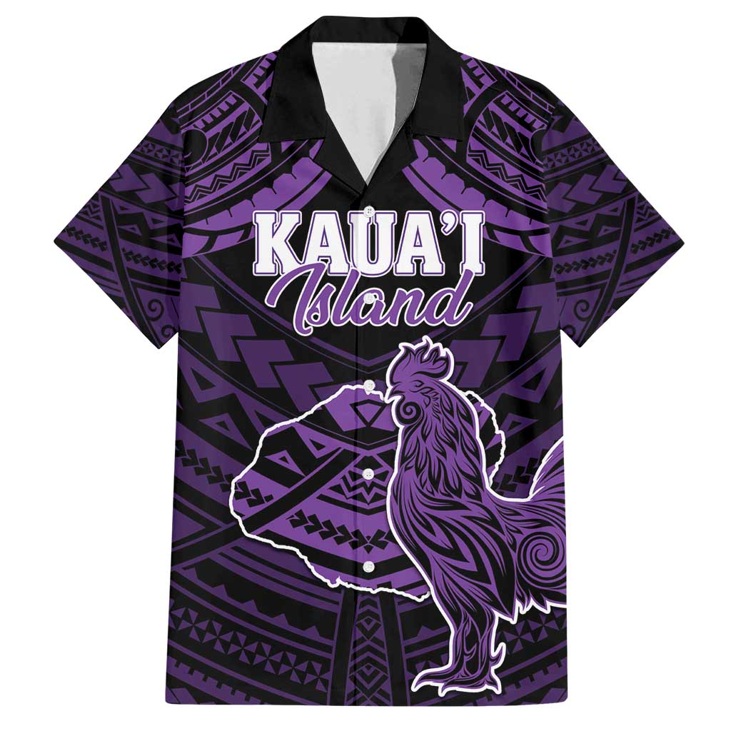 Personalised Hawaii Kauai Island Family Matching Off Shoulder Maxi Dress and Hawaiian Shirt Rooster Tribal Tattoo Simple Style