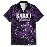 Personalised Hawaii Kauai Island Family Matching Off Shoulder Short Dress and Hawaiian Shirt Rooster Tribal Tattoo Simple Style