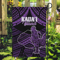 Hawaii Kauai Island Garden Flag Rooster Tribal Tattoo Simple Style LT05 Garden Flag Purple - Polynesian Pride