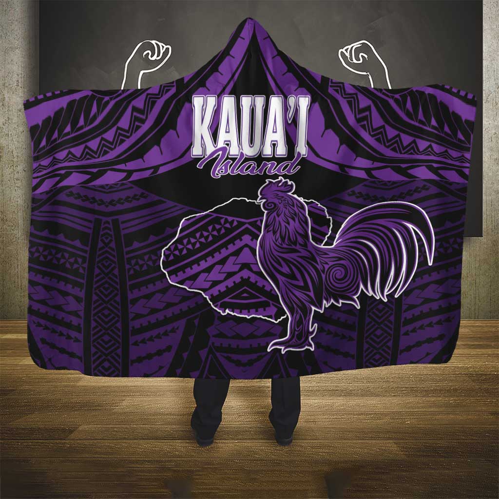 Hawaii Kauai Island Hooded Blanket Rooster Tribal Tattoo Simple Style LT05 - Polynesian Pride