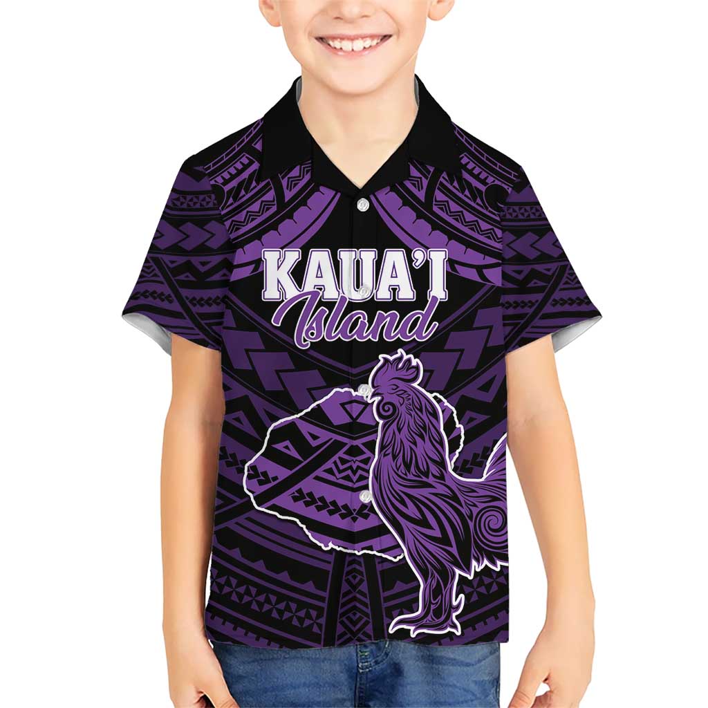 Personalised Hawaii Kauai Island Kid Hawaiian Shirt Rooster Tribal Tattoo Simple Style