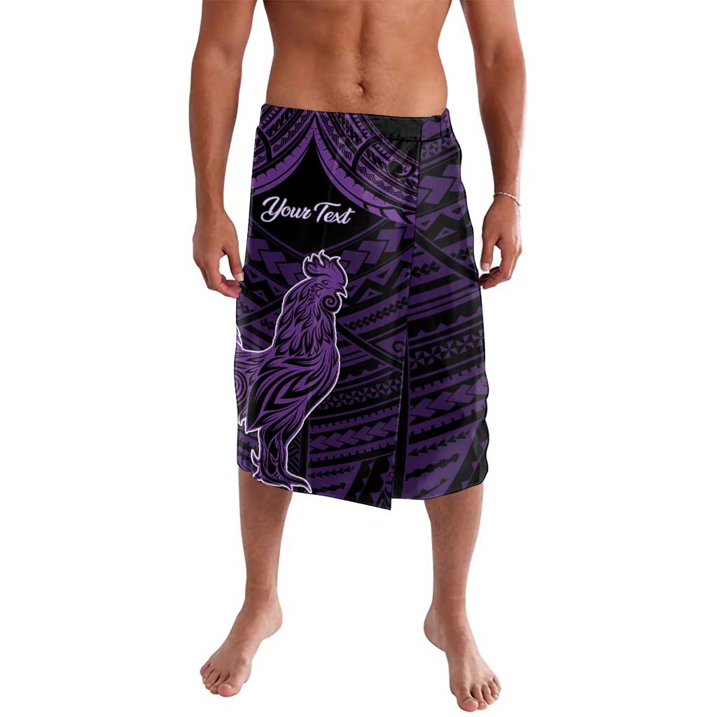 Personalised Hawaii Kauai Island Lavalava Rooster Tribal Tattoo Simple Style LT05 Purple - Polynesian Pride